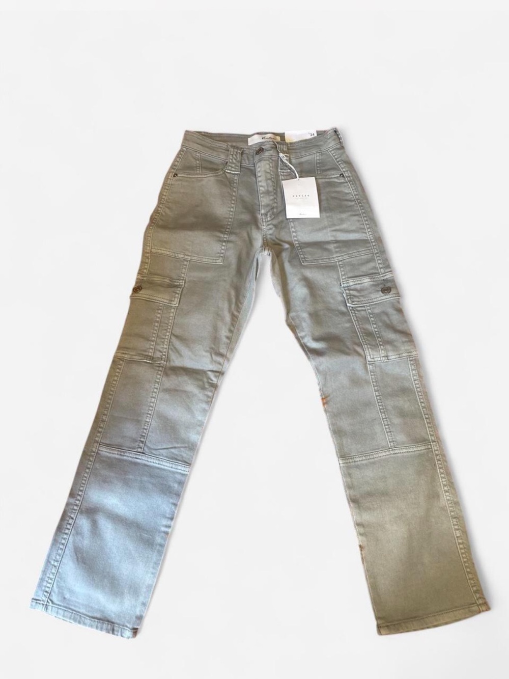 KanCan Straight-Leg Cargo Jeans in Olive